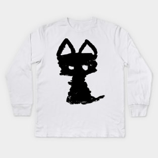 Meowfistofele the black cat Kids Long Sleeve T-Shirt